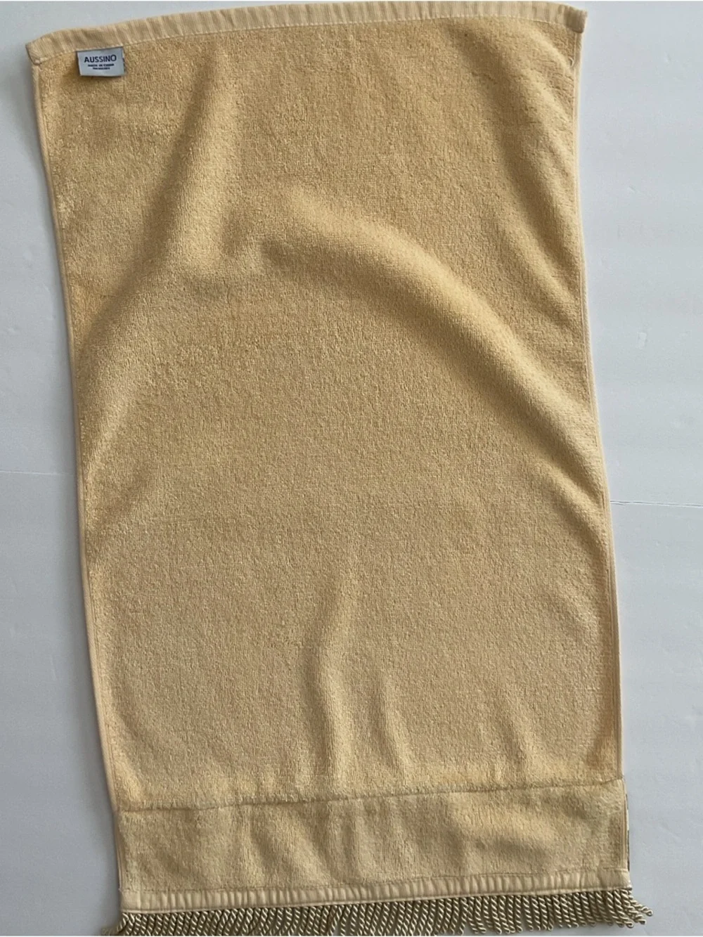 Aussino Hand Towels 3 Yellow Fringe Trim